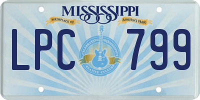 MS license plate LPC799