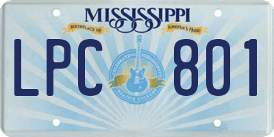 MS license plate LPC801