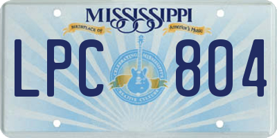 MS license plate LPC804