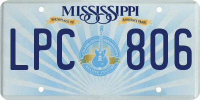 MS license plate LPC806