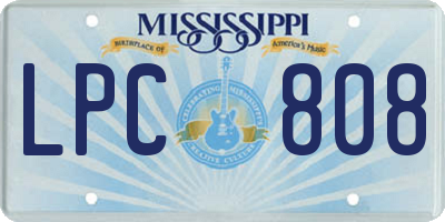 MS license plate LPC808