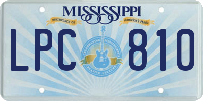 MS license plate LPC810