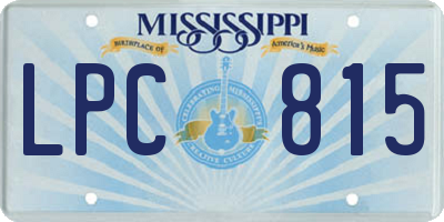 MS license plate LPC815