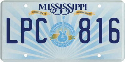MS license plate LPC816