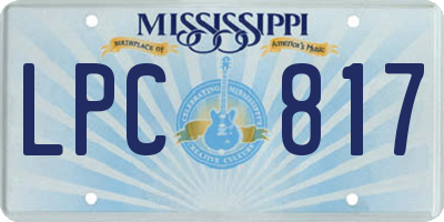 MS license plate LPC817