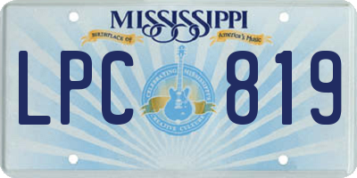 MS license plate LPC819