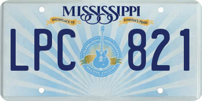 MS license plate LPC821