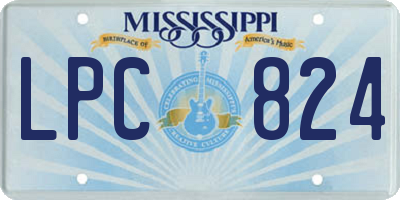 MS license plate LPC824