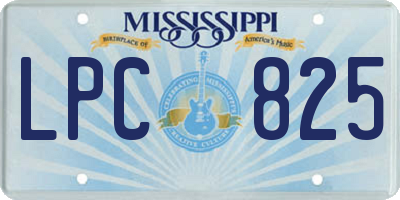MS license plate LPC825