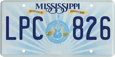 MS license plate LPC826
