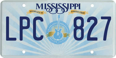 MS license plate LPC827