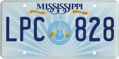 MS license plate LPC828