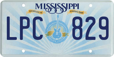 MS license plate LPC829