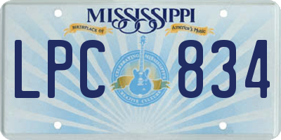 MS license plate LPC834