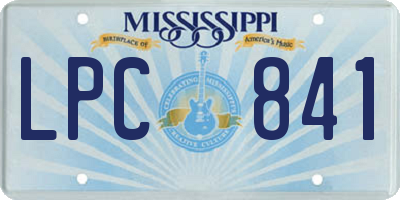 MS license plate LPC841