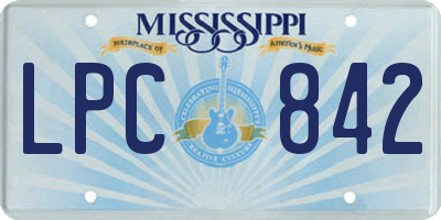 MS license plate LPC842
