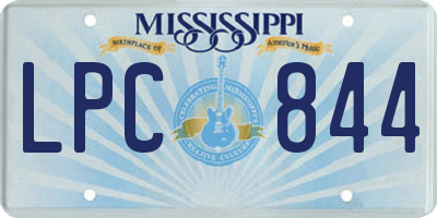 MS license plate LPC844
