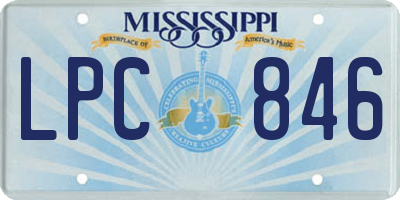 MS license plate LPC846