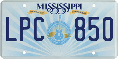 MS license plate LPC850
