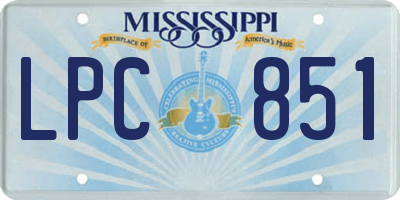 MS license plate LPC851