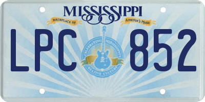 MS license plate LPC852