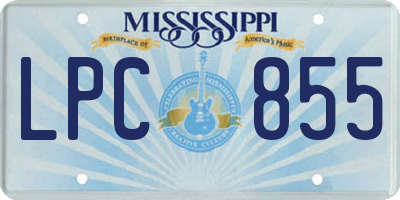 MS license plate LPC855