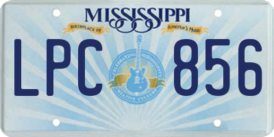 MS license plate LPC856