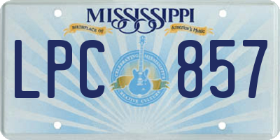 MS license plate LPC857