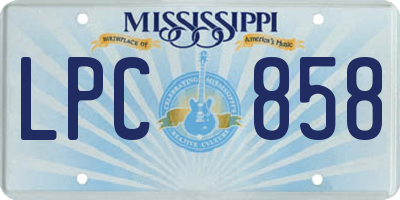 MS license plate LPC858