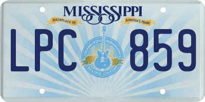 MS license plate LPC859