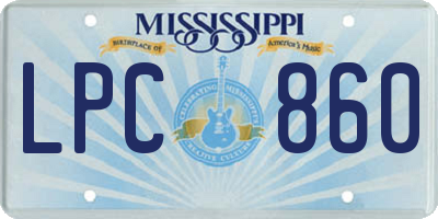 MS license plate LPC860