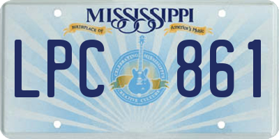MS license plate LPC861