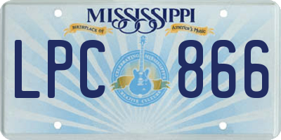 MS license plate LPC866