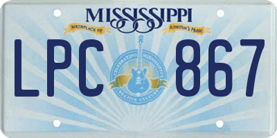 MS license plate LPC867