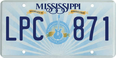 MS license plate LPC871