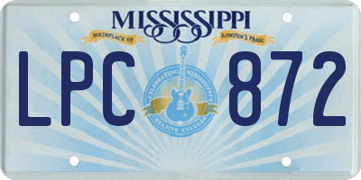 MS license plate LPC872