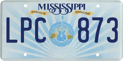 MS license plate LPC873