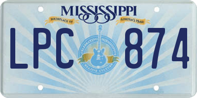 MS license plate LPC874
