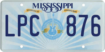 MS license plate LPC876