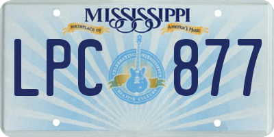 MS license plate LPC877