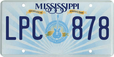 MS license plate LPC878