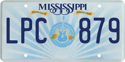 MS license plate LPC879