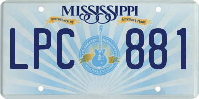 MS license plate LPC881