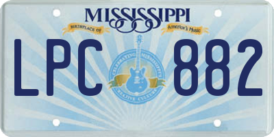 MS license plate LPC882