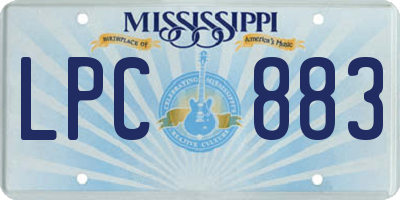 MS license plate LPC883