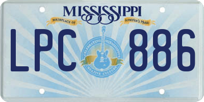 MS license plate LPC886