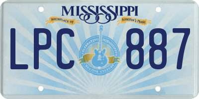 MS license plate LPC887