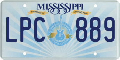 MS license plate LPC889