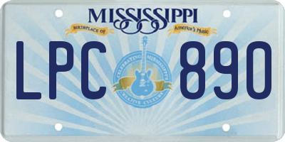 MS license plate LPC890