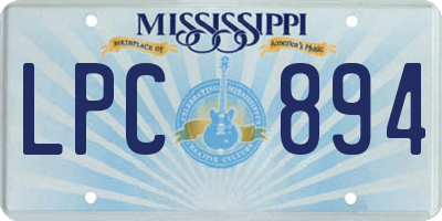 MS license plate LPC894